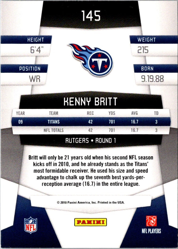 2010 Panini Certified Kenny Britt