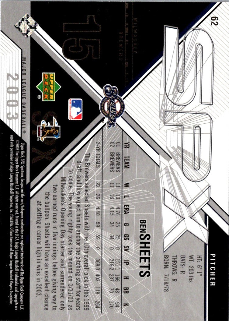 2003 SPx Ben Sheets
