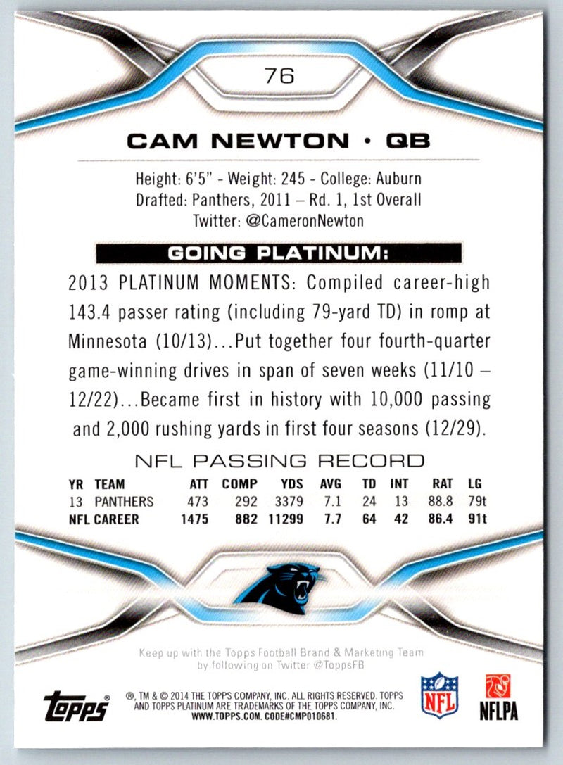 2014 Topps Platinum Cam Newton