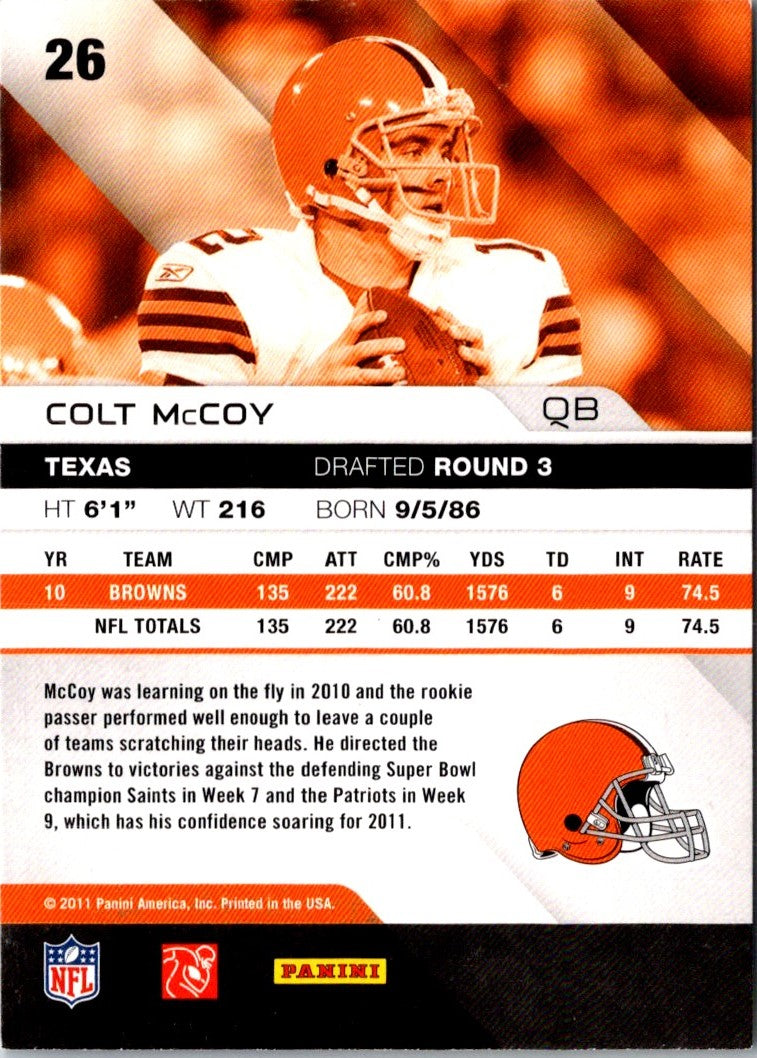 2011 Panini Absolute Memorabilia Colt McCoy