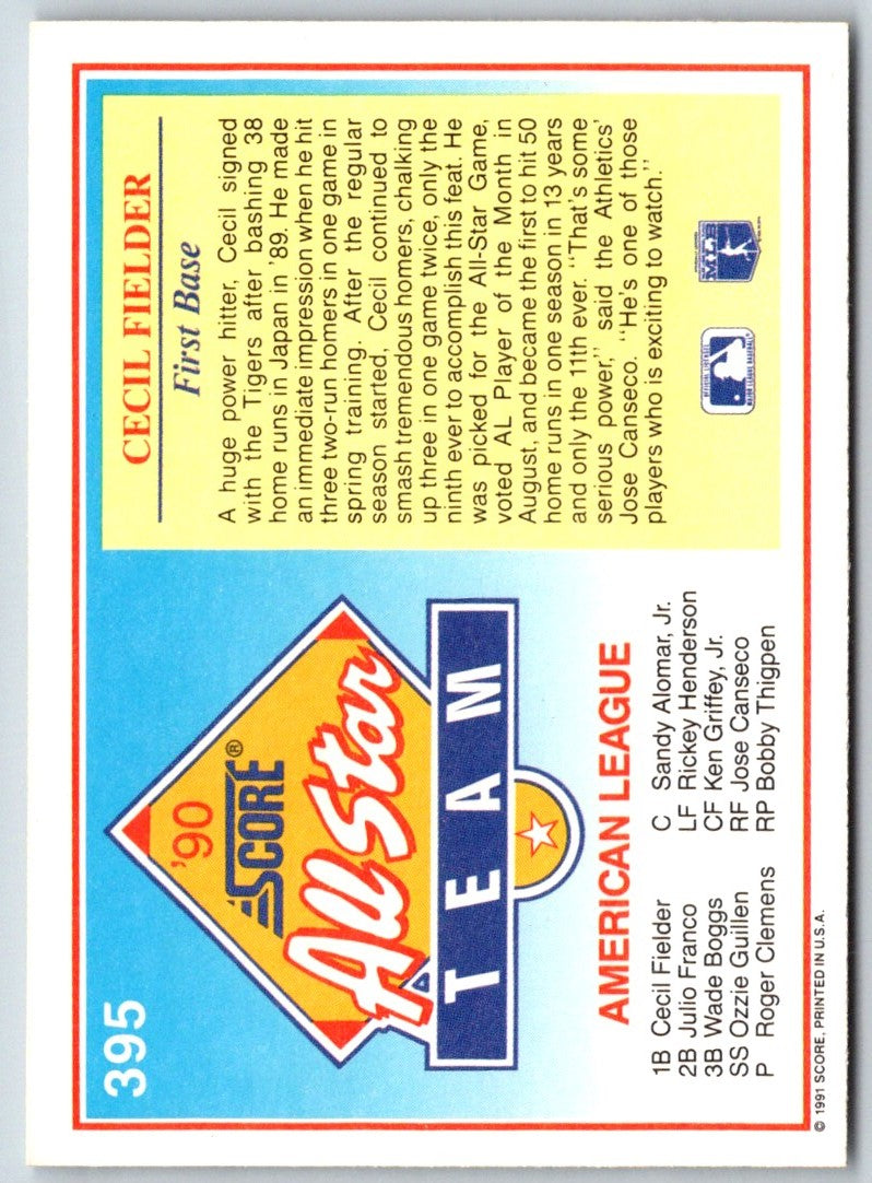 1991 Score Cecil Fielder