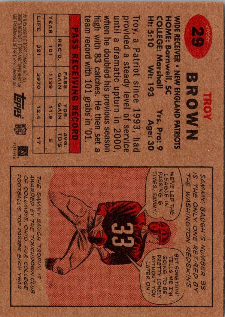 2002 Topps Heritage Troy Brown