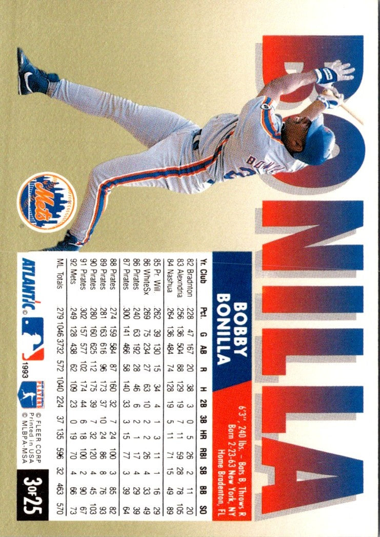 1993 Fleer Atlantic Bobby Bonilla