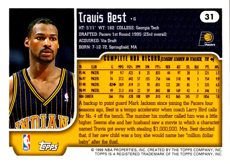 1999 Topps Travis Best