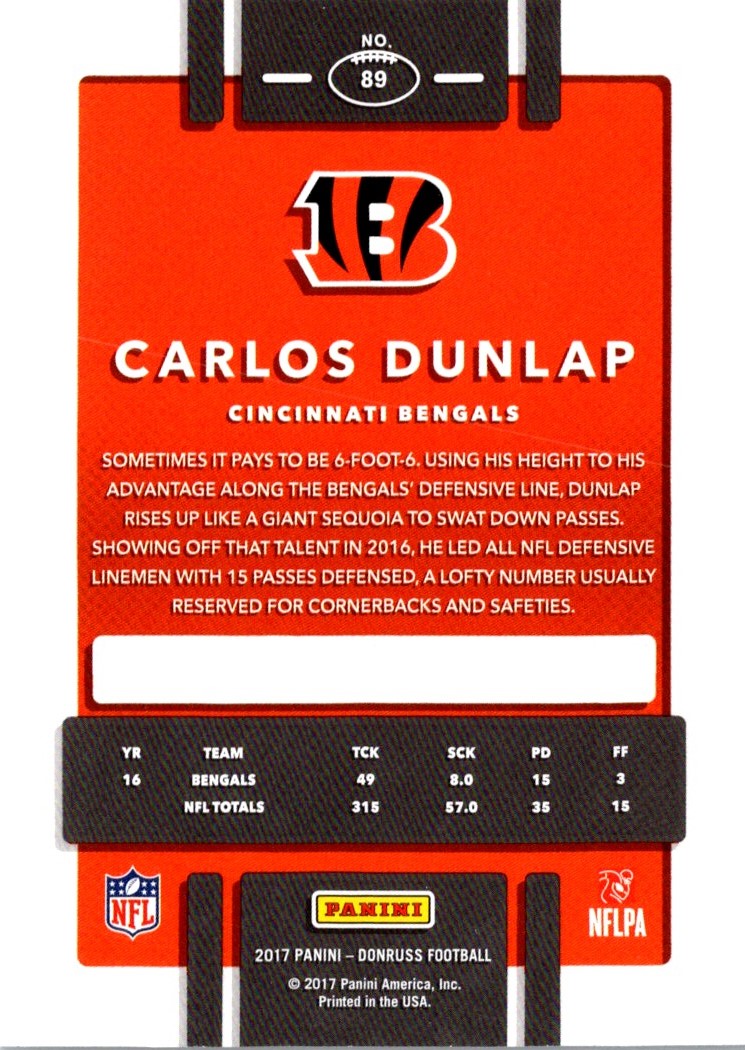 2017 Donruss Carlos Dunlap