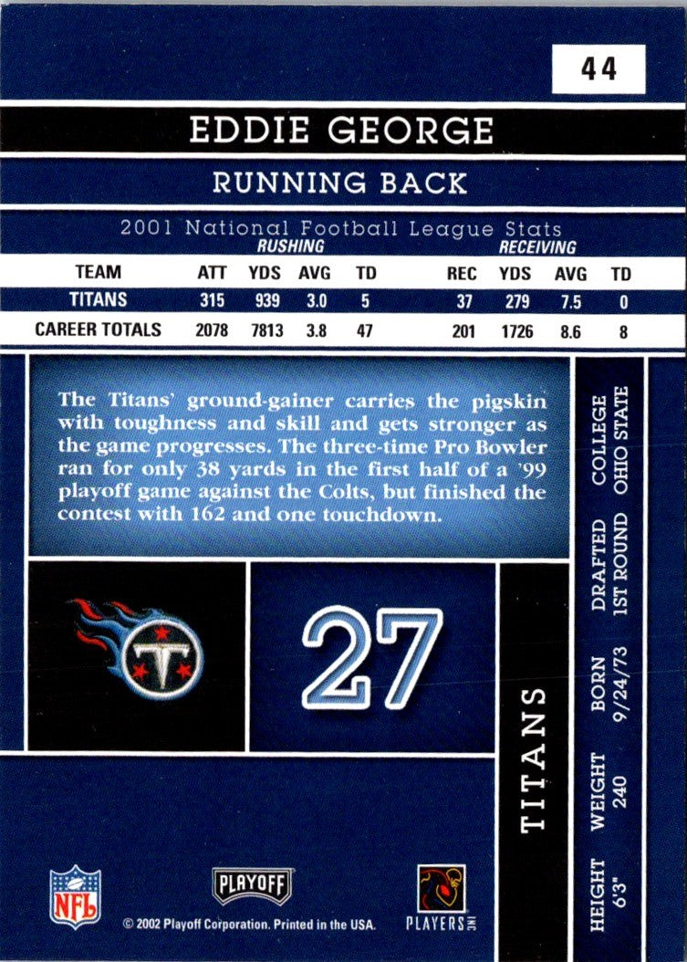 2002 Playoff Absolute Memorabilia Eddie George
