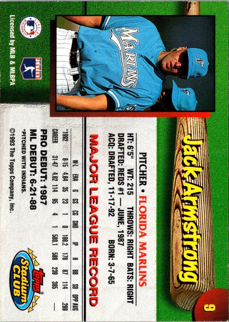1993 Stadium Club Florida Marlins Jack Armstrong
