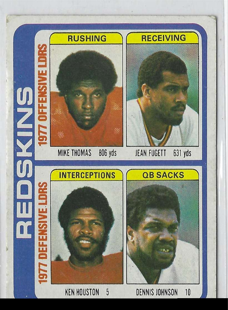 1978 Topps Mike Thomas/Jean Fugett/Ken Houston/Dennis Johnson