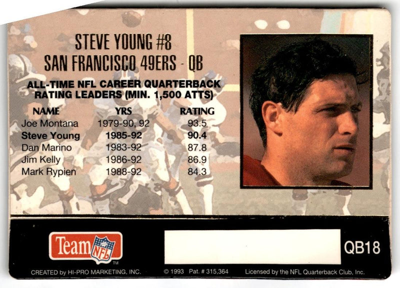 1993 Action Packed Quarterback Club Braille Steve Young