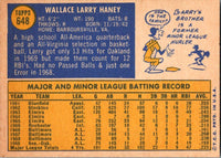 1970 Topps Larry Haney #648 EX-MT+