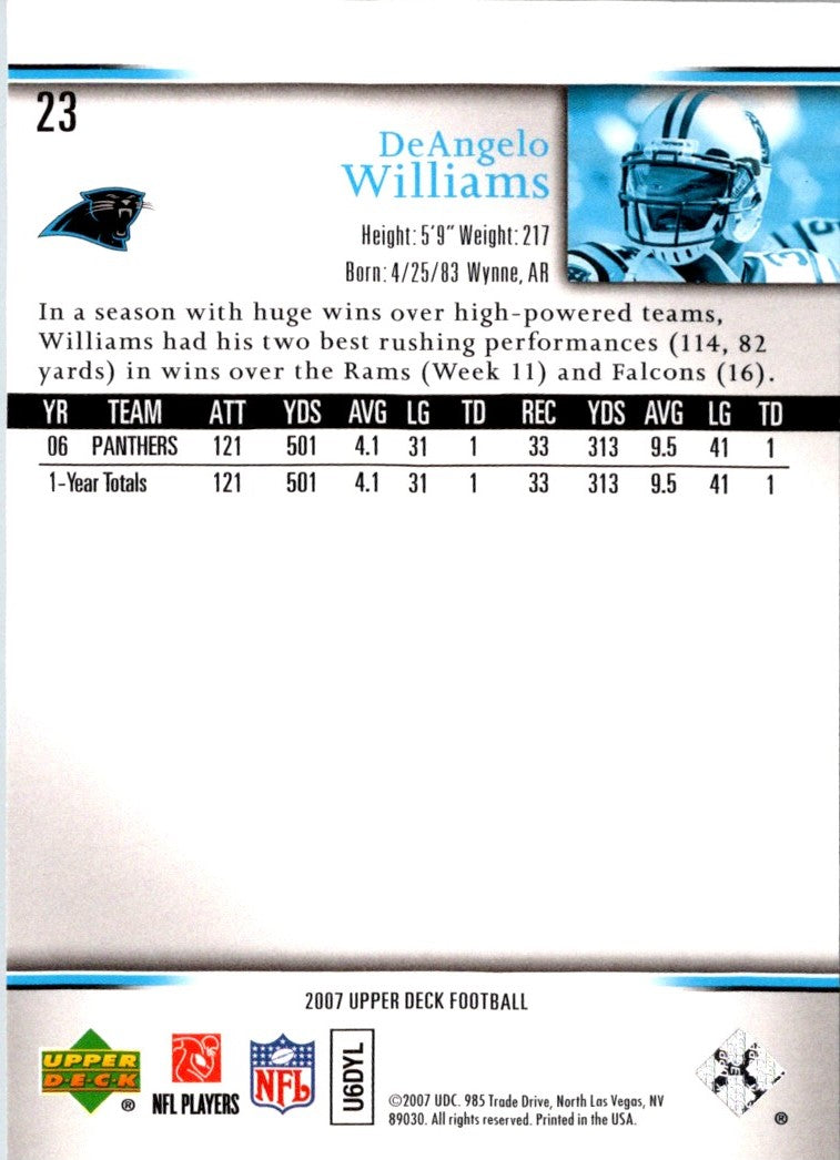 2007 Upper Deck DeAngelo Williams