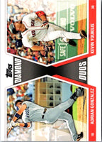 2011 Topps Diamond Duos Series 2 Adrian Gonzalez/Kevin Youkilis #DD-10