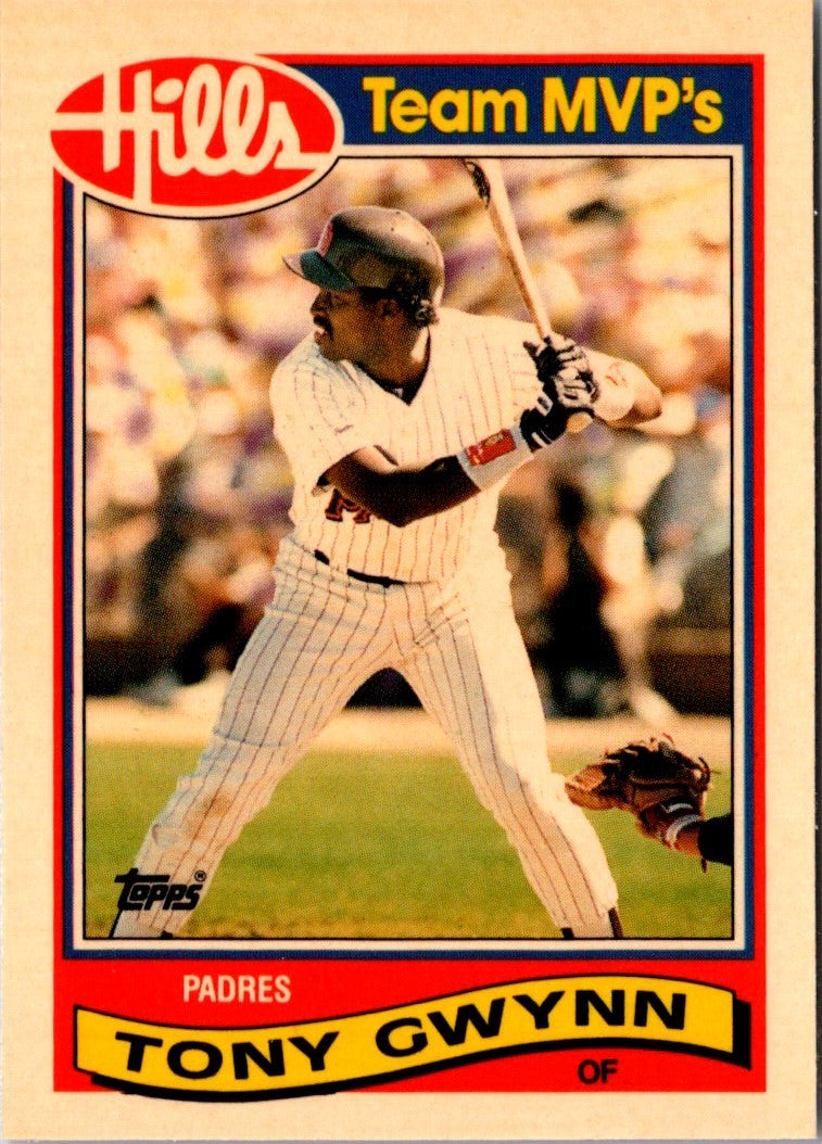 1989 Topps Hills Team MVP's Tony Gwynn