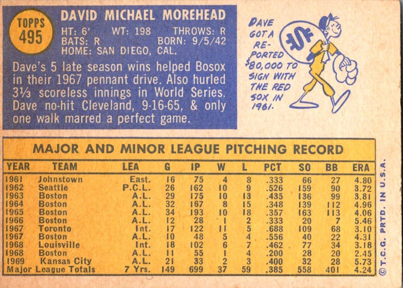 1970 Topps Dave Morehead