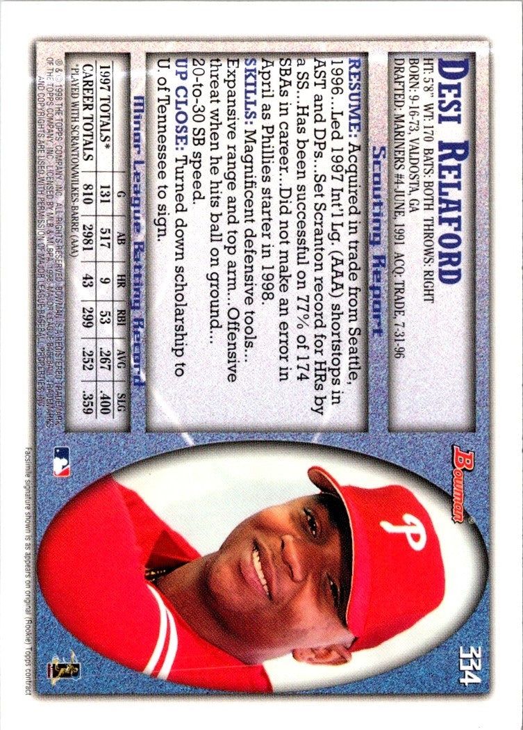 1998 Bowman Desi Relaford