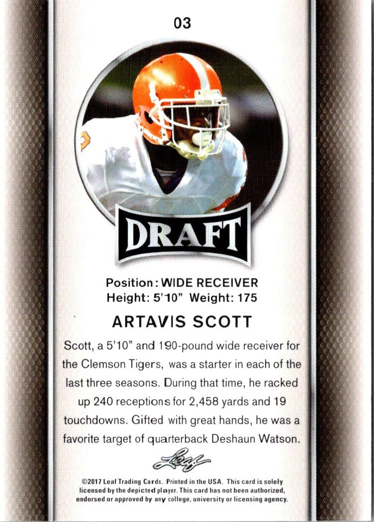 2017 Leaf Draft Artavis Scott