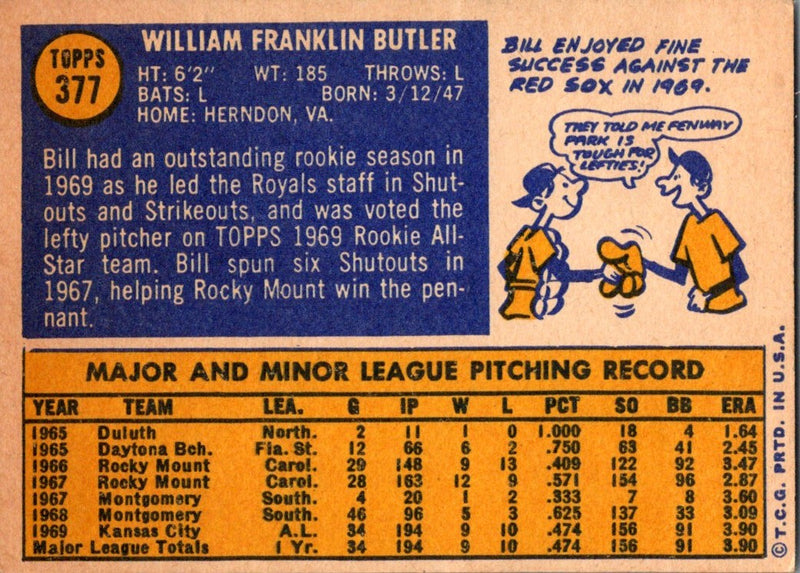 1970 Topps Bill Butler