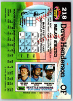1992 Stadium Club Dave Henderson #218