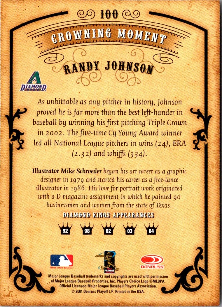 2004 Donruss Diamond Kings Randy Johnson