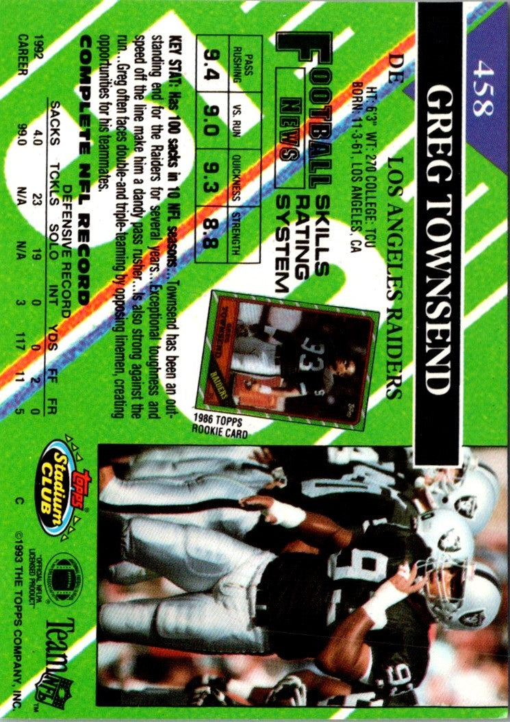 1993 Stadium Club Super Teams Bowl Greg Townsend