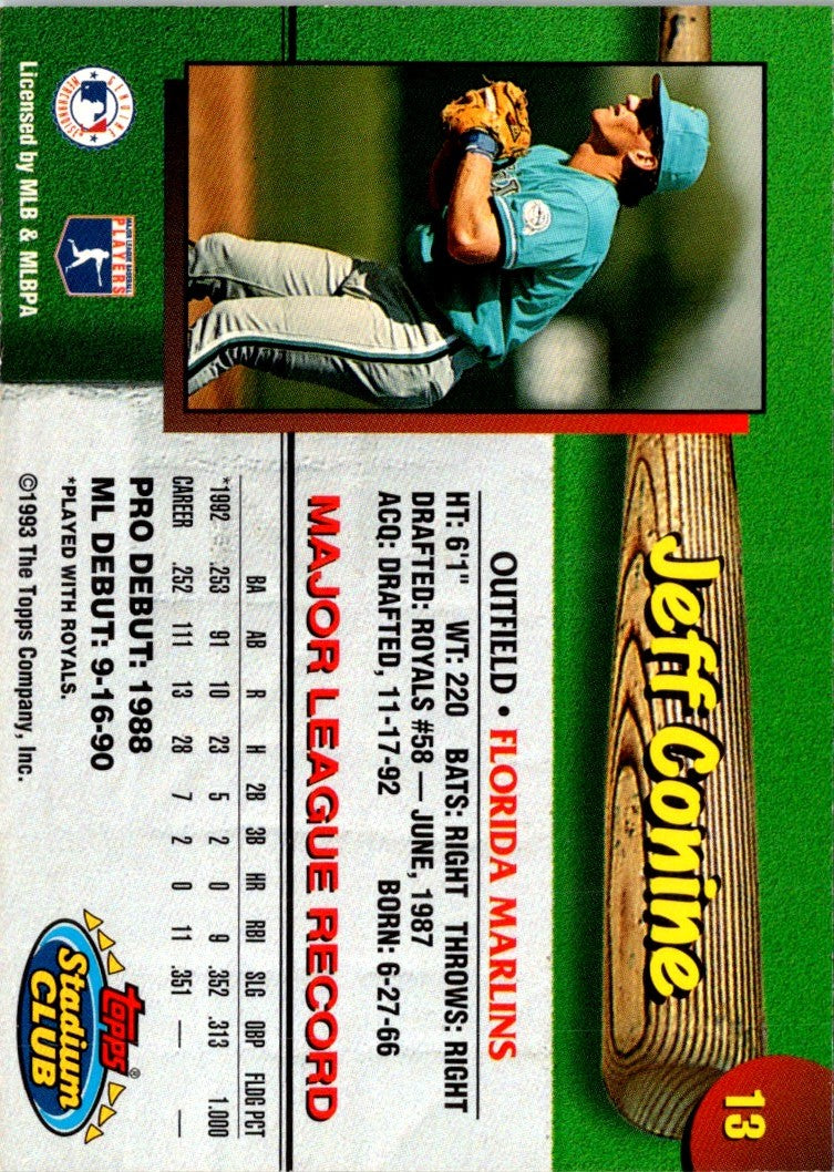 1993 Stadium Club Florida Marlins Jeff Conine