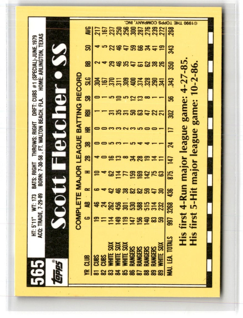 1990 Topps Tiffany Scott Fletcher