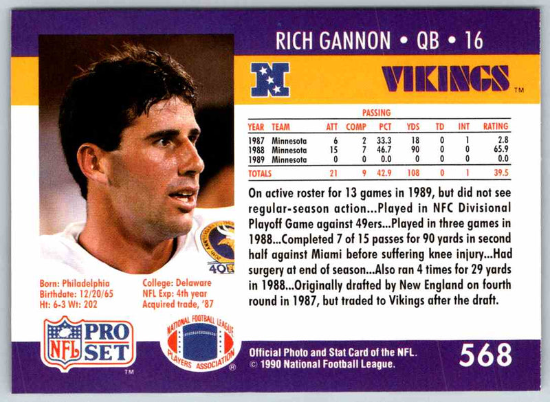 1990 Proset Rich Gannon