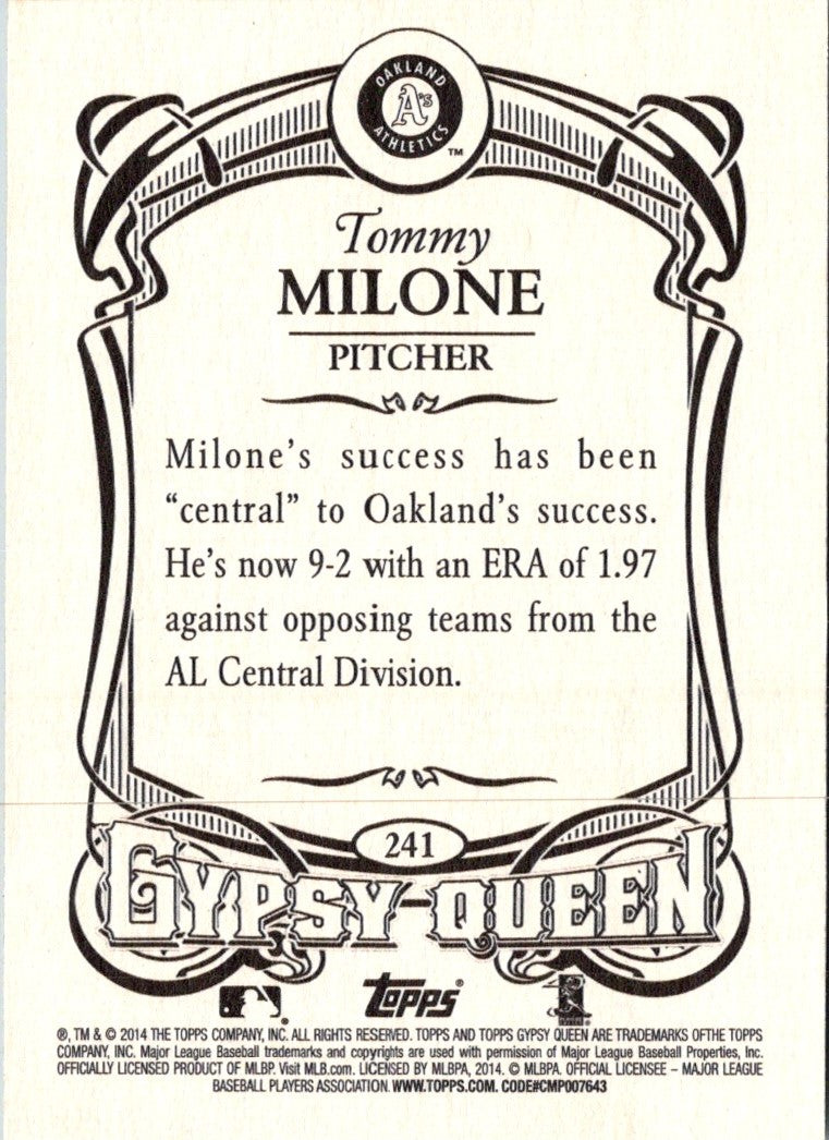 2014 Topps Gypsy Queen Tommy Milone