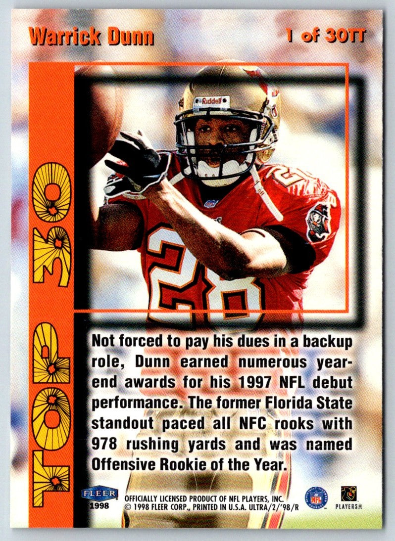 1998 Ultra Top 30 Warrick Dunn