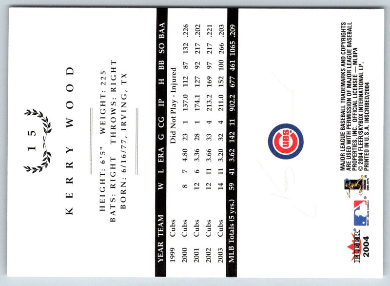 2004 Fleer InScribed Kerry Wood