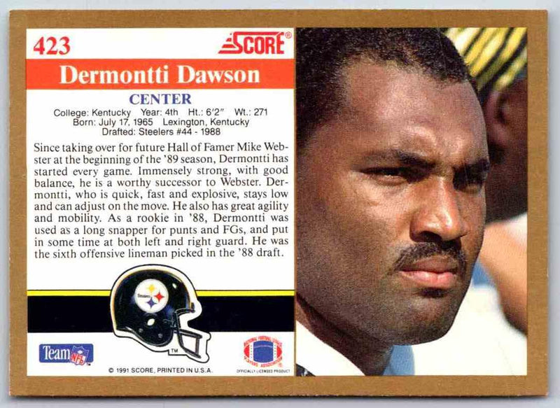1991 Score Dermontti Dawson