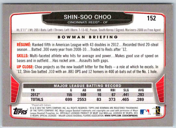 2013 Bowman Shin-Soo Choo #152