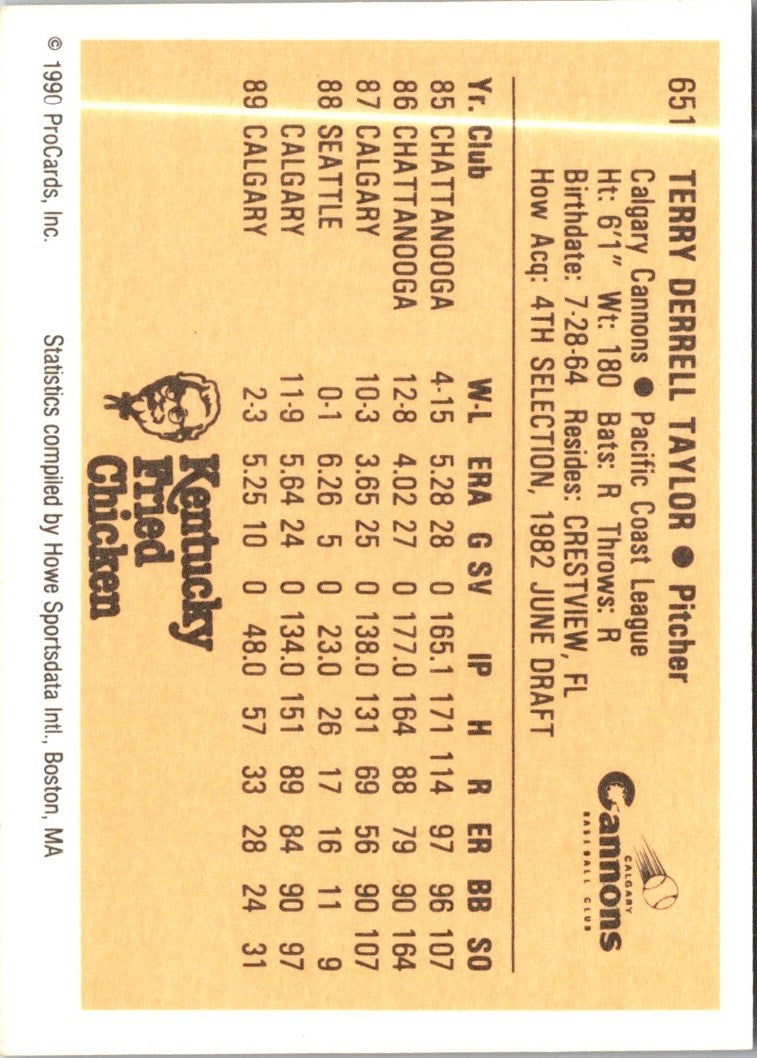 1990 ProCards Terry Taylor