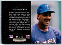 1993 Pinnacle Juan Gonzalez #26 OF 80