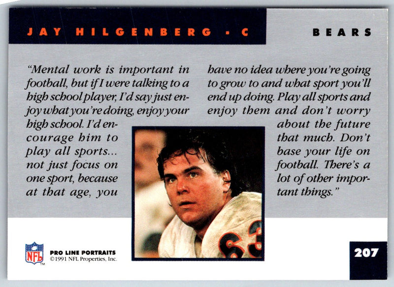 1991 Pro Line Portraits Jay Hilgenberg