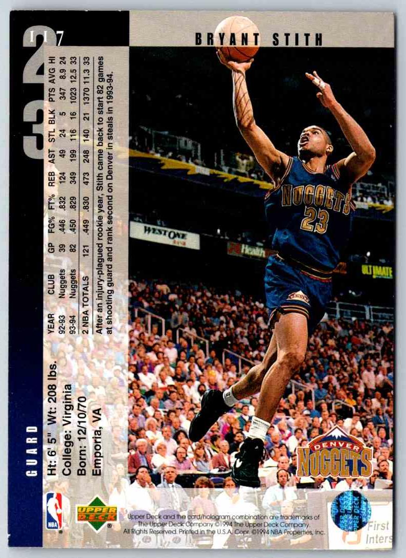 1995 Upper Deck Bryant Stith