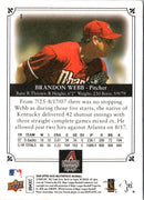 2008 Upper Deck A Piece of History Brandon Webb