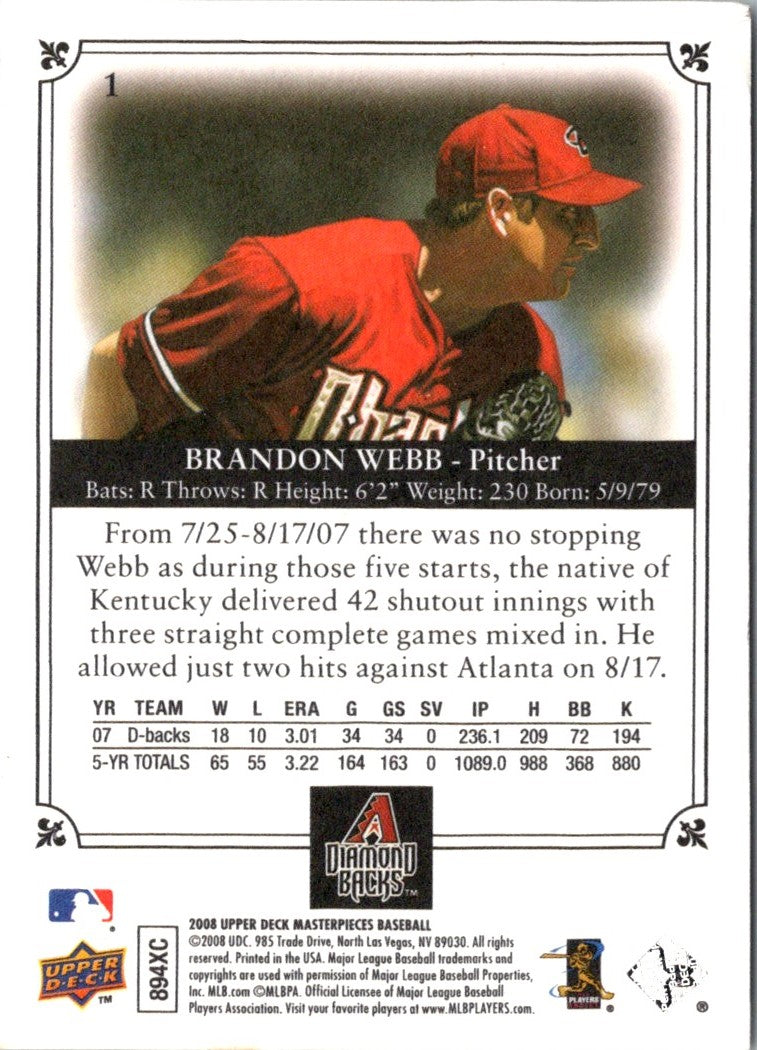 2008 Upper Deck A Piece of History Brandon Webb