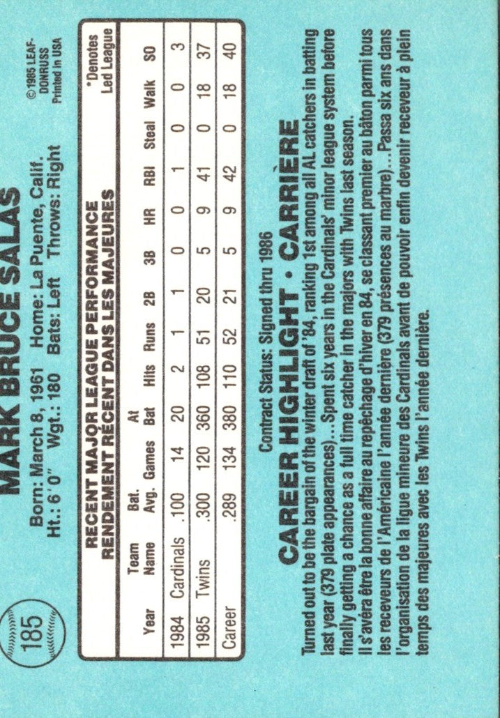1986 Leaf Mark Salas