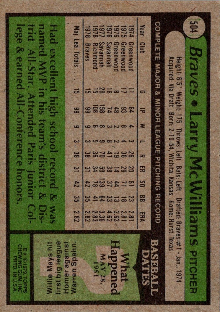 1979 Topps Larry McWilliams