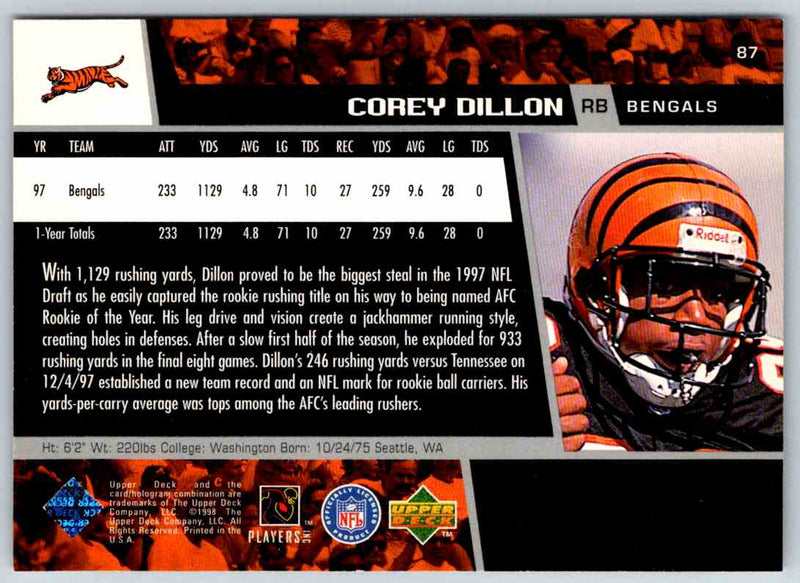 1998 Upper Deck Corey Dillon