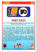 1990 Score Mike Ricci #433 Rookie