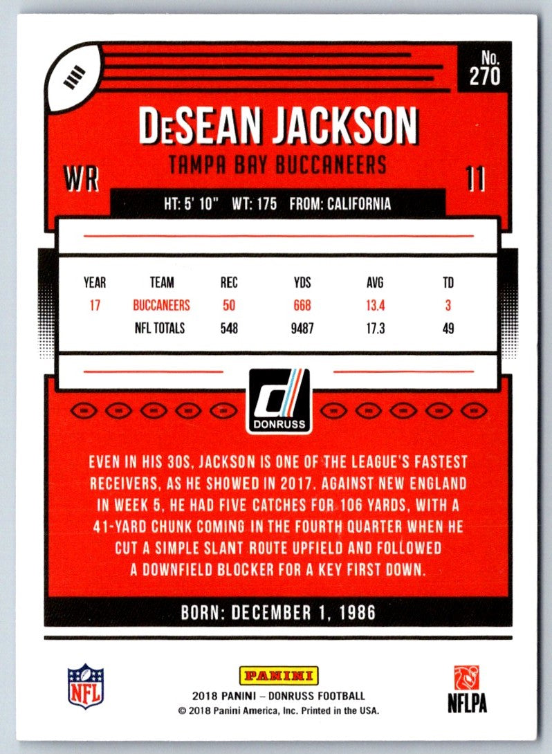 2018 Donruss Press Proof Blue DeSean Jackson