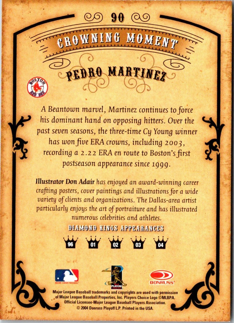 2004 Donruss Diamond Kings Pedro Martinez