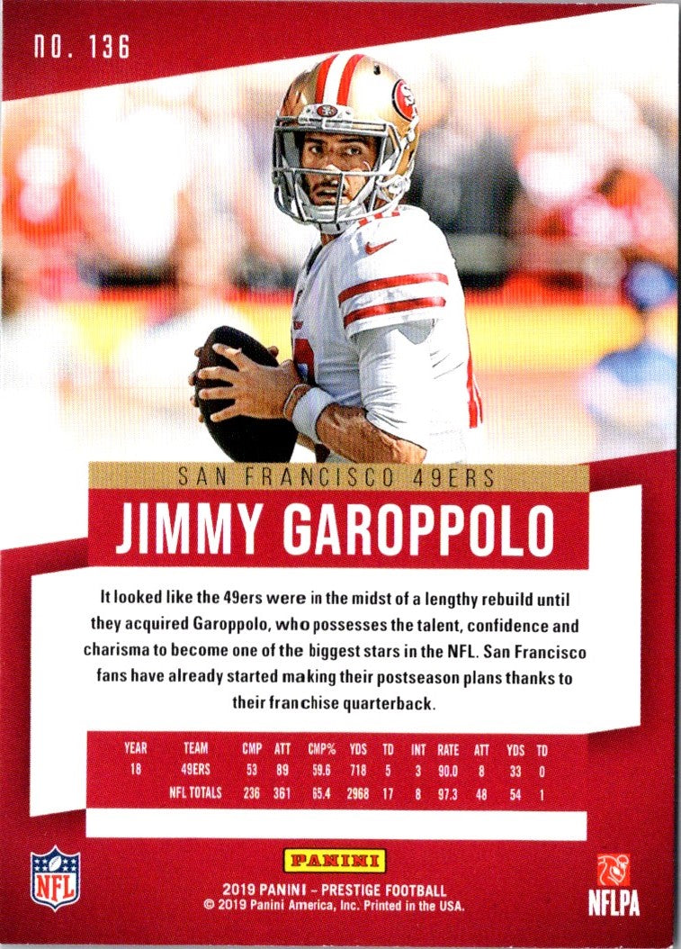 2019 Panini Prestige Jimmy Garoppolo