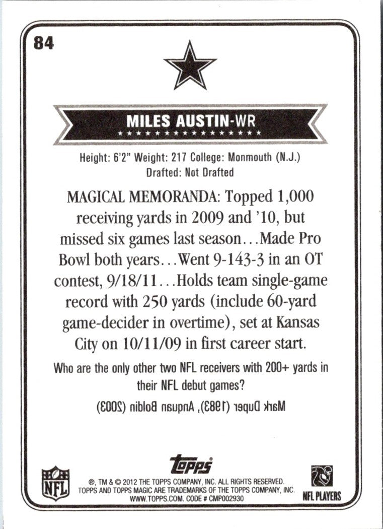 2012 Topps Magic Miles Austin