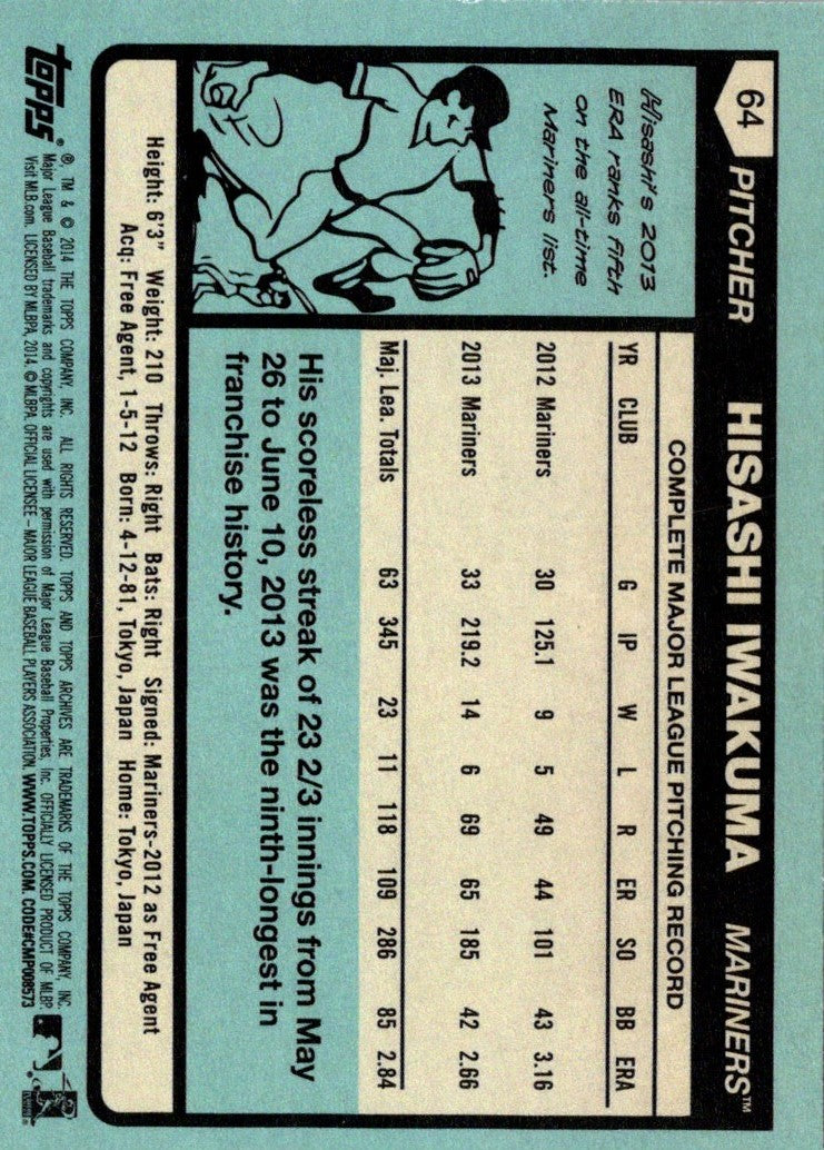 2014 Topps Archives Hisashi Iwakuma