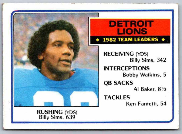 1983 Topps Billy Sims #58