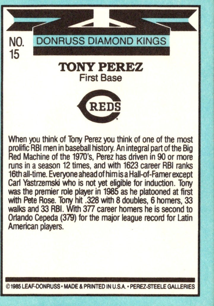 1986 Donruss Diamond Kings Tony Perez