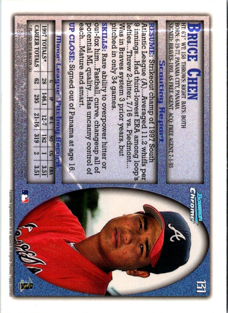 1998 Bowman Chrome Bruce Chen